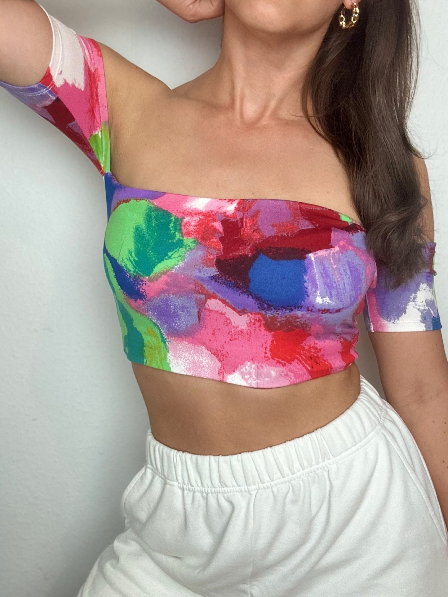 Top Eli Multicolor Short with removable Ribbon