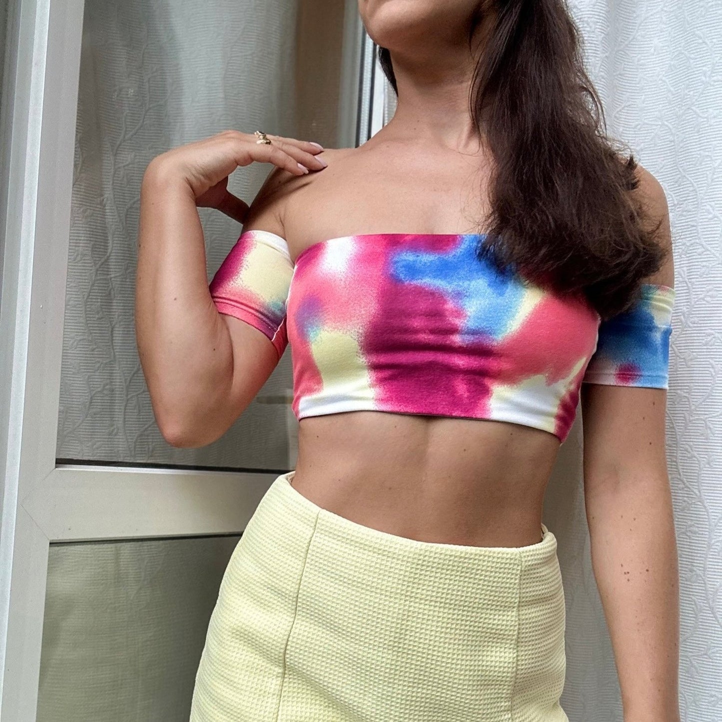 Top Eli Multicolor Short with removable Ribbon