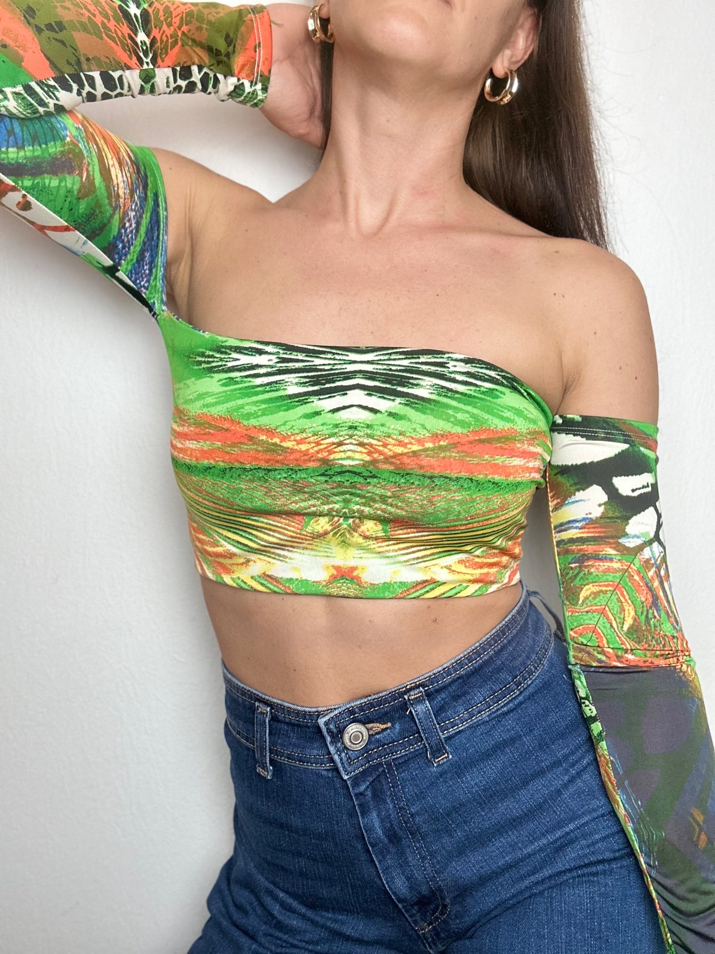 Top Eli Crazy Jungle Long with removable Ribbon