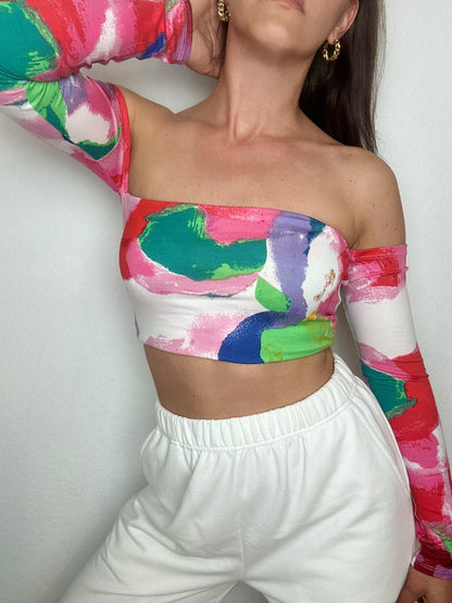 Top Eli Multicolor Long with removable Ribbon