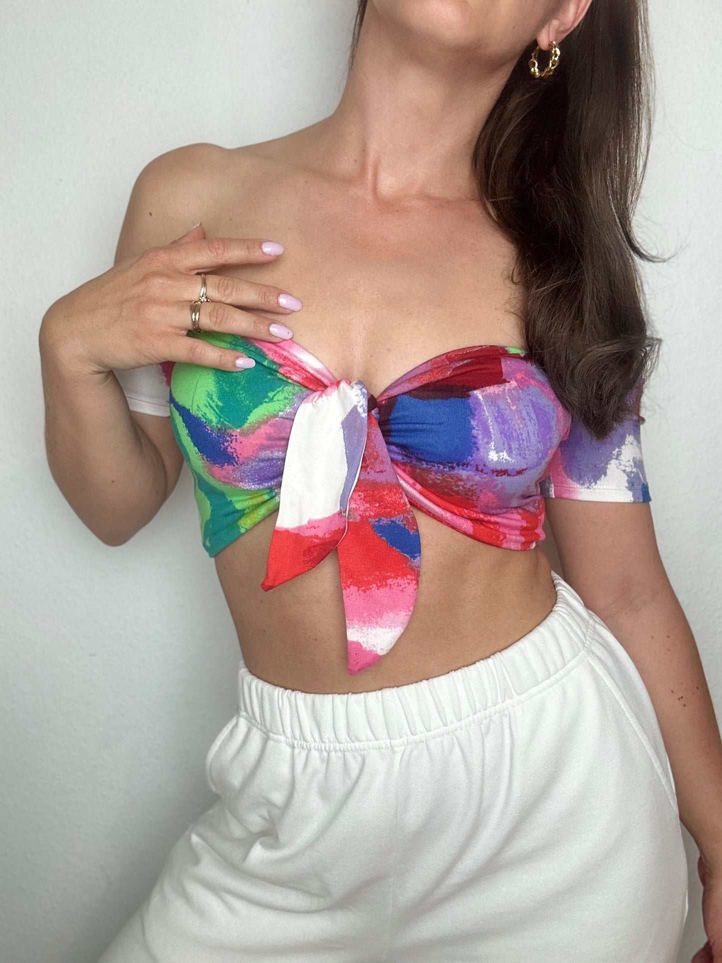 Top Eli Multicolor Short with removable Ribbon