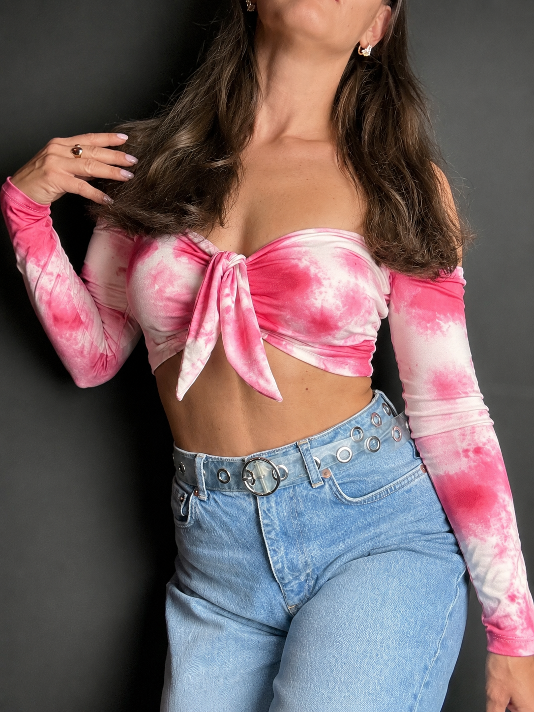 Top Eli Multicolor Long with removable Ribbon