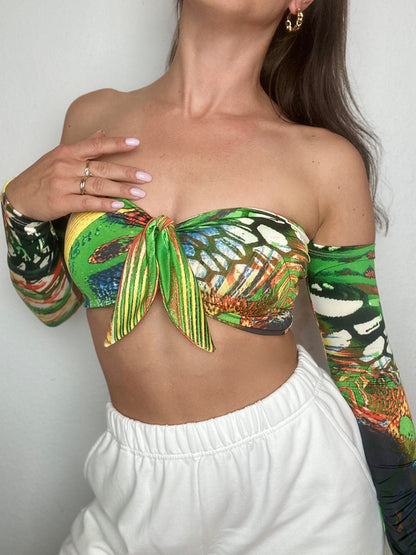 Top Eli Crazy Jungle Long with removable Ribbon