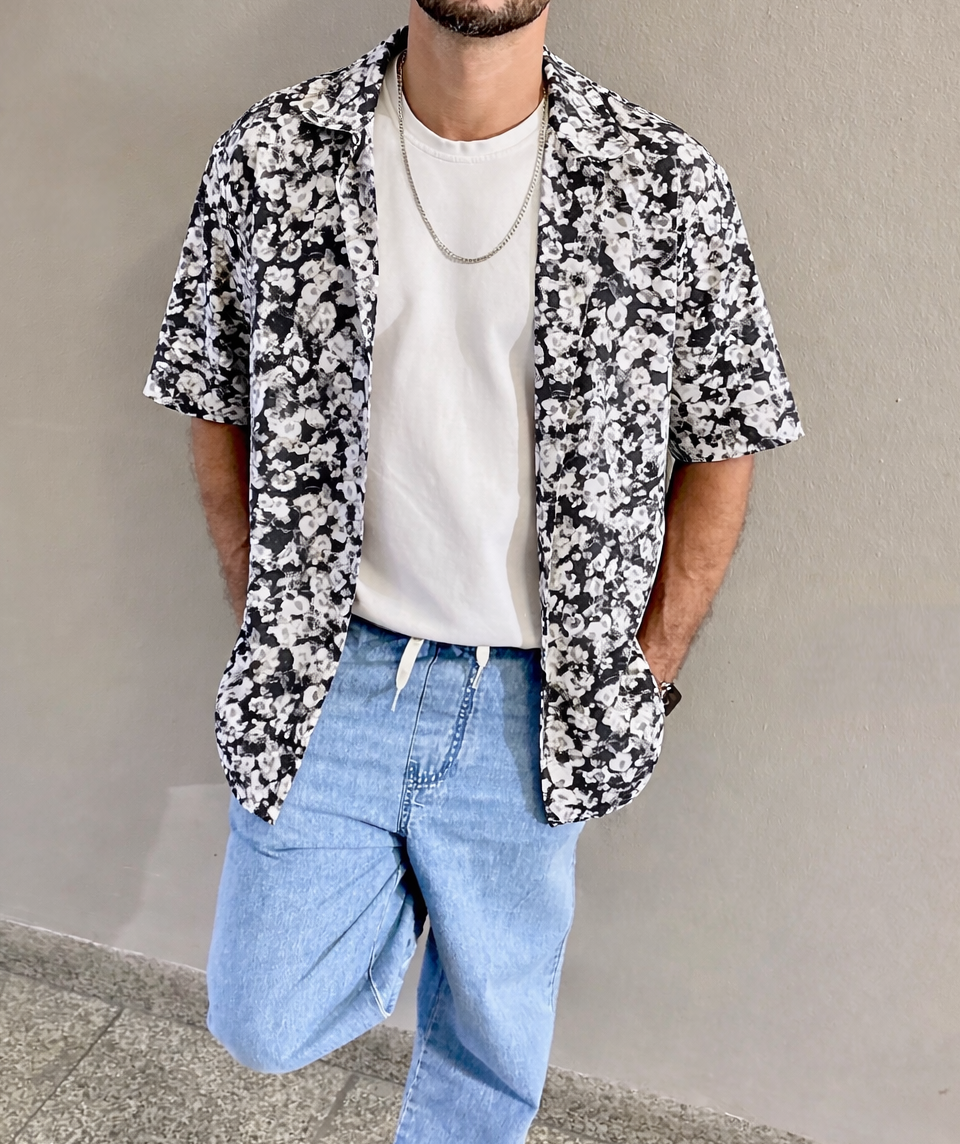 Men's Dance Shirt Prints Floral