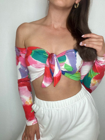 Top Eli Multicolor Long with removable Ribbon