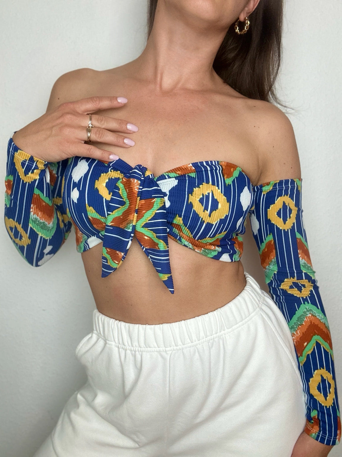 Top Eli Rib Aztec Long with removable Ribbon (high strech)