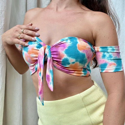 Top Eli Multicolor Short with removable Ribbon