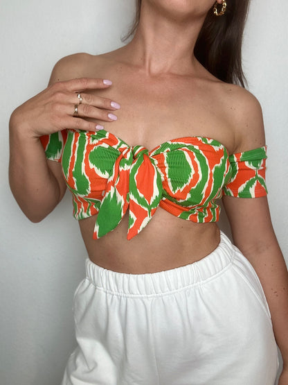 Top Eli Rib Zebra Short with removable Ribbon