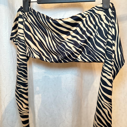 Top Eli Zebra Long with removable Ribbon