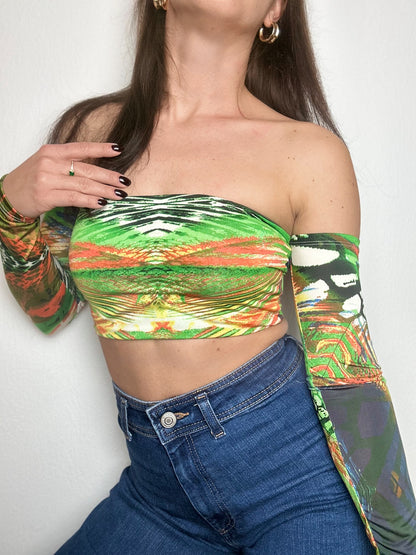Top Eli Crazy Jungle Long with removable Ribbon